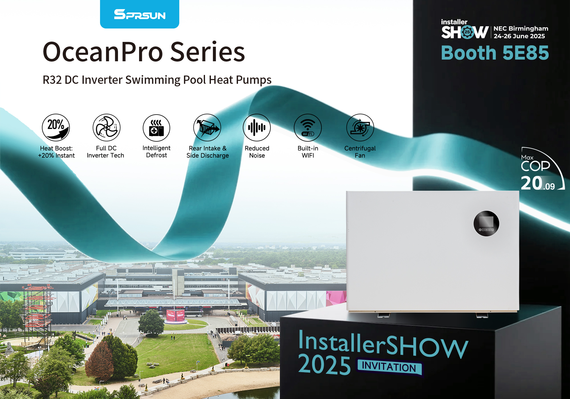 OceanPro -serie DC -omvormer zwembad warmtepomp