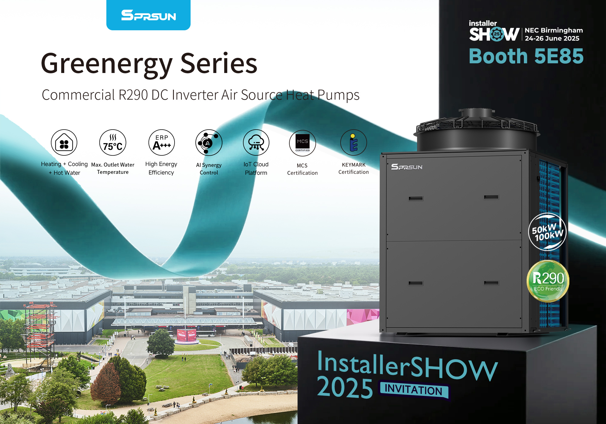 R290 DC Inverter Commerciële luchtwarmte warmtepomp