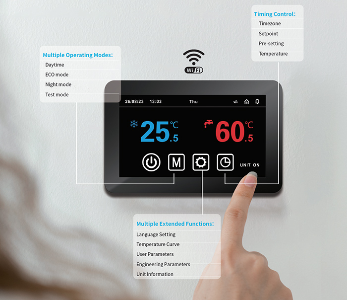 R32 Warmtepomp slim touchscreen
