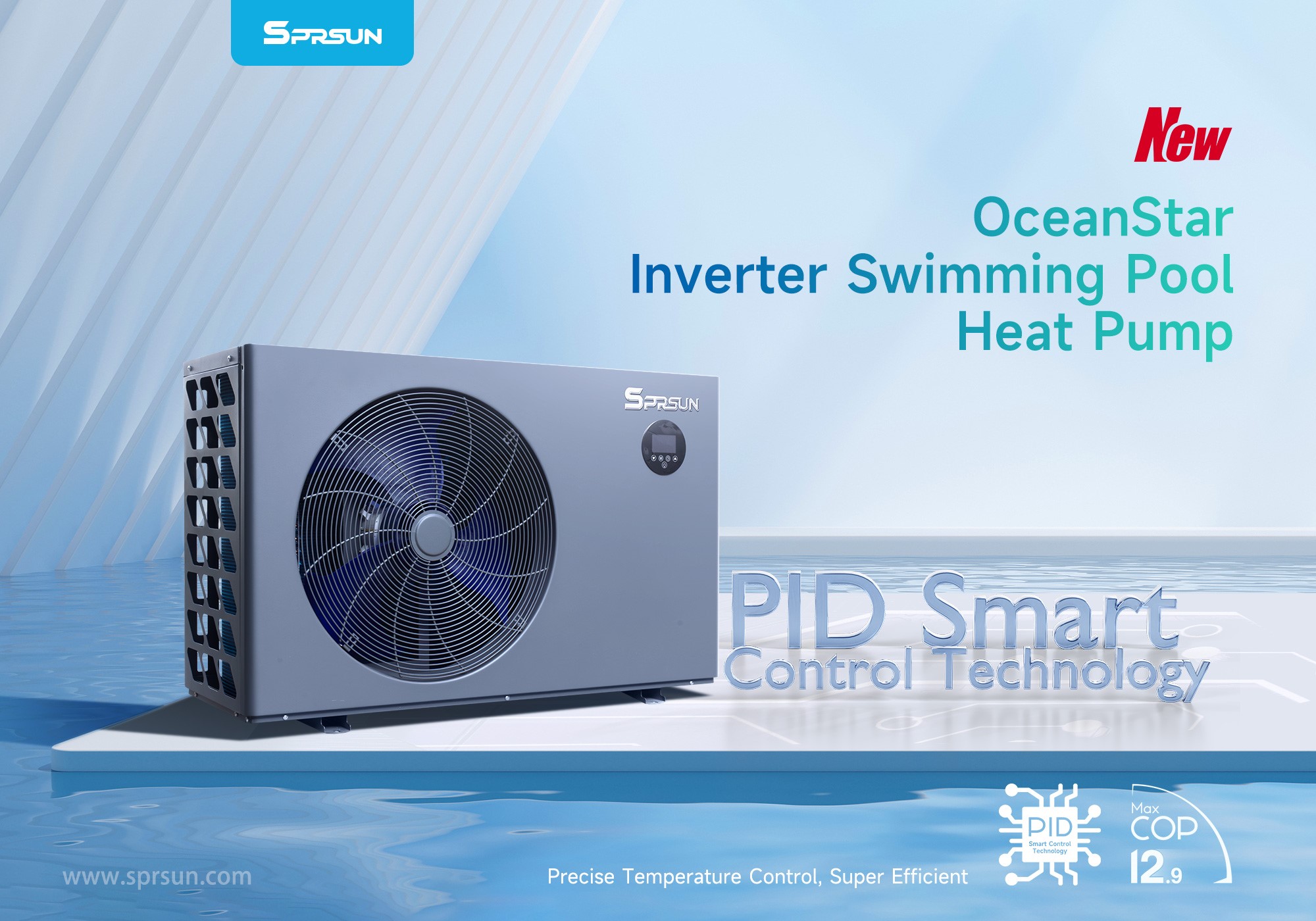 Stel u zwembadcomfort opnieuw voor: SPRSUN lanceert de innovatieve OceanStar zwembadwarmtepomp!
