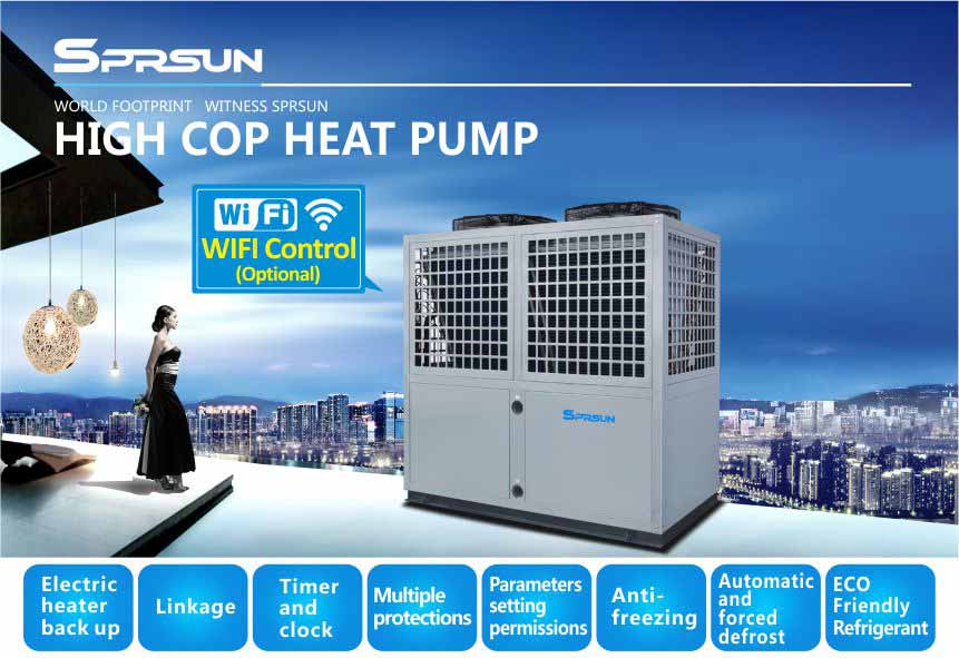 Hoog rendement lucht-water-warmtepomp-airconditioner