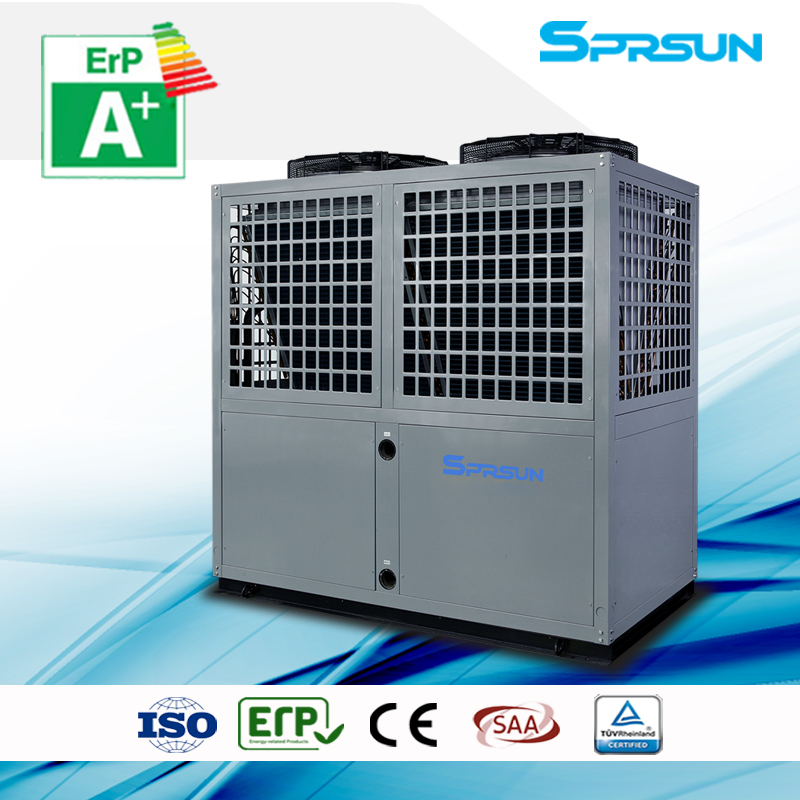 42KW-92KW 80℃ industriële EVI luchtbron warmtepompwaterverwarmer op hoge temperatuur 