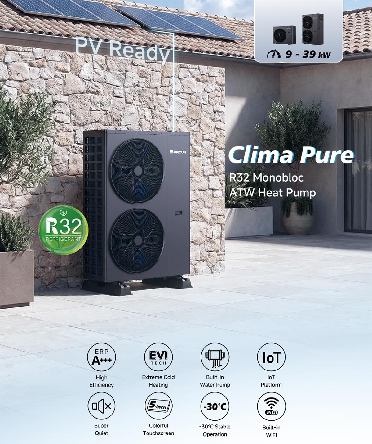 Multifunctionele R32 Warmtepomp (Clima Pure)